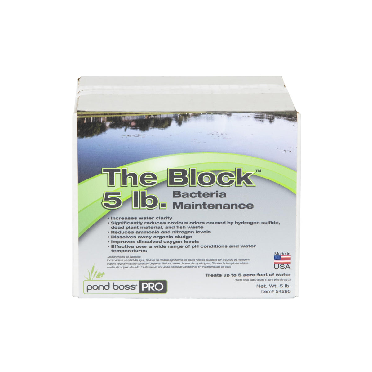 Pond BOSS CBBPR5 packaging image showing a 5-pound block for easy, non-chemical pond care.