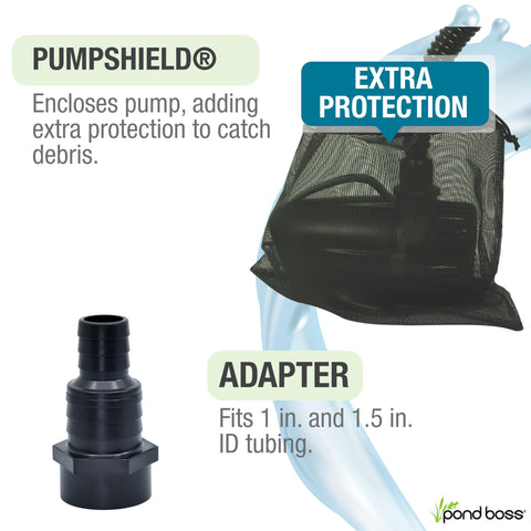 Pond Boss 2300 GPH pump during easy-assembly installation.