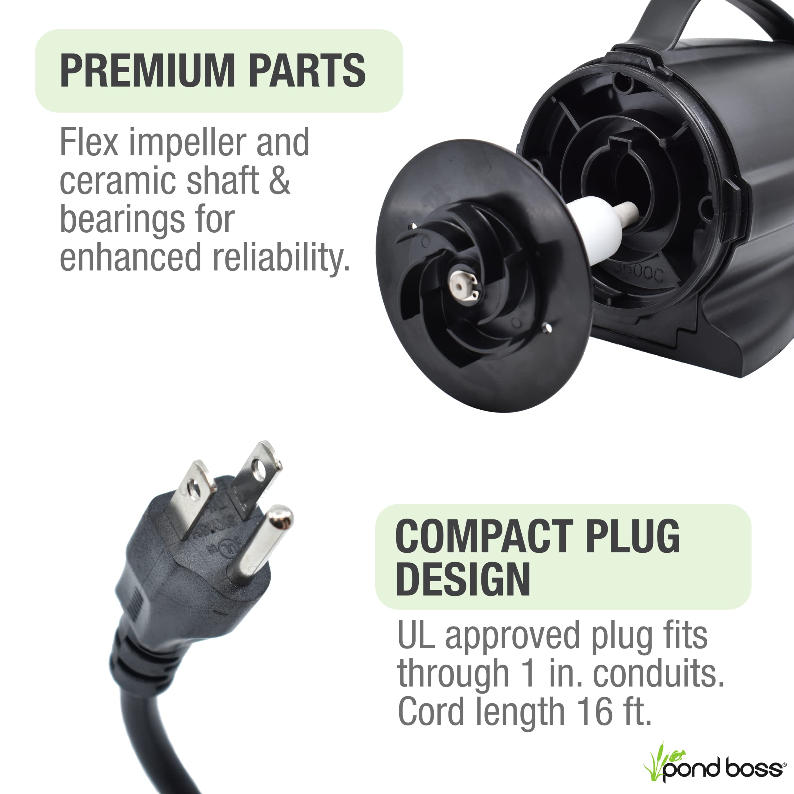 Pond Boss 3600 GPH pump packaging for storage and transport