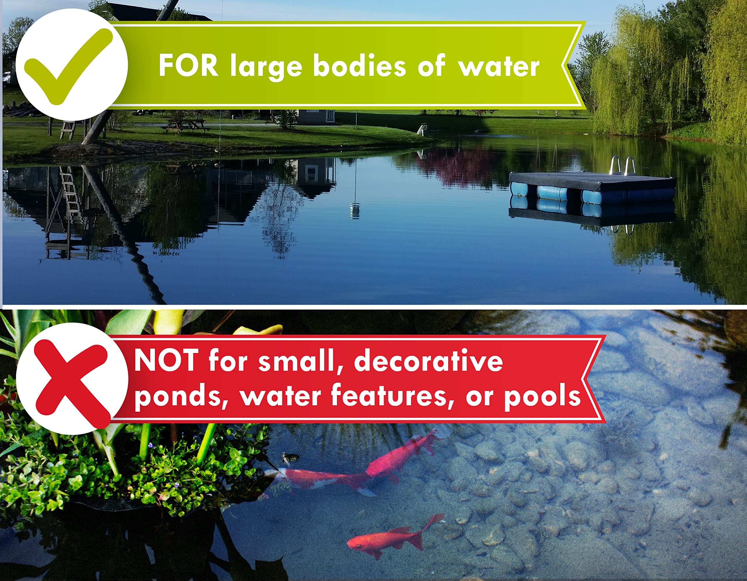 Pond Champs safe for fish and wildlife dye suitable for family water features.