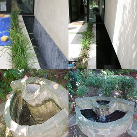 Pond Shield gray epoxy finish on pond wall easy to clean and maintain