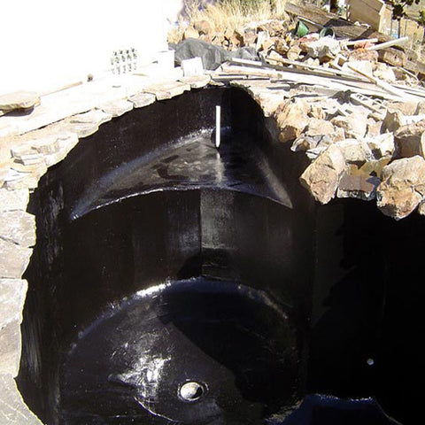 Pond Shield surface closeup highlights algae-resistant, easy-to-clean coating for fountains.