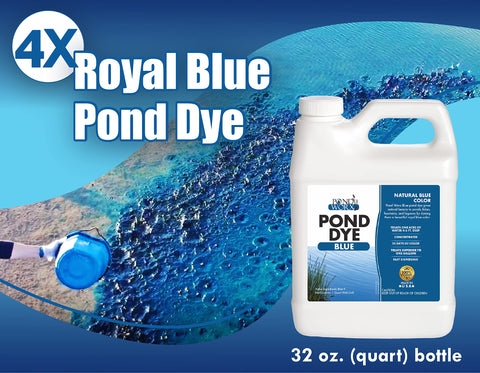 Pond Worx Blue Lake Dye in muddy water yields light blue tint