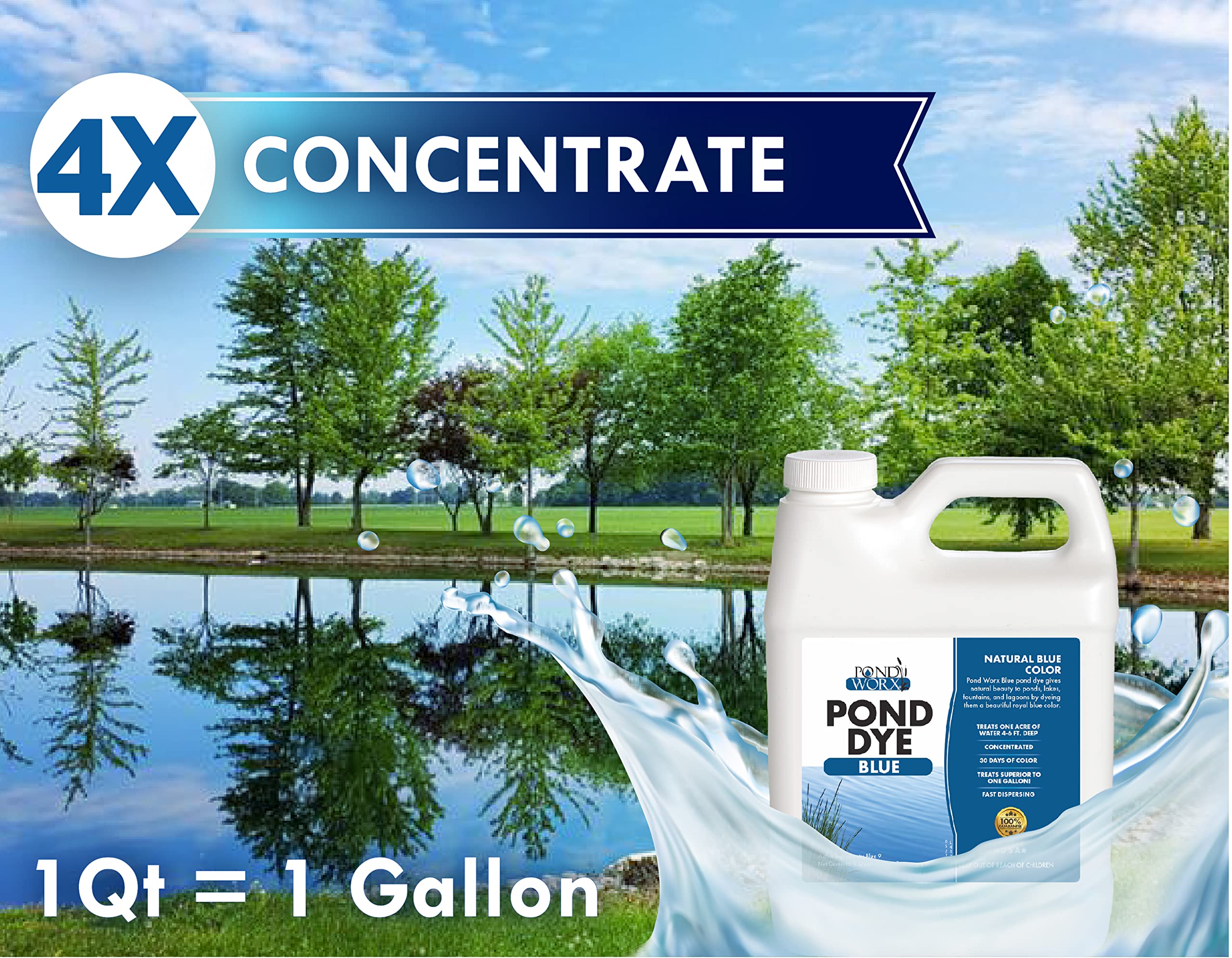 Pond Worx Blue Lake Dye covers up to one acre