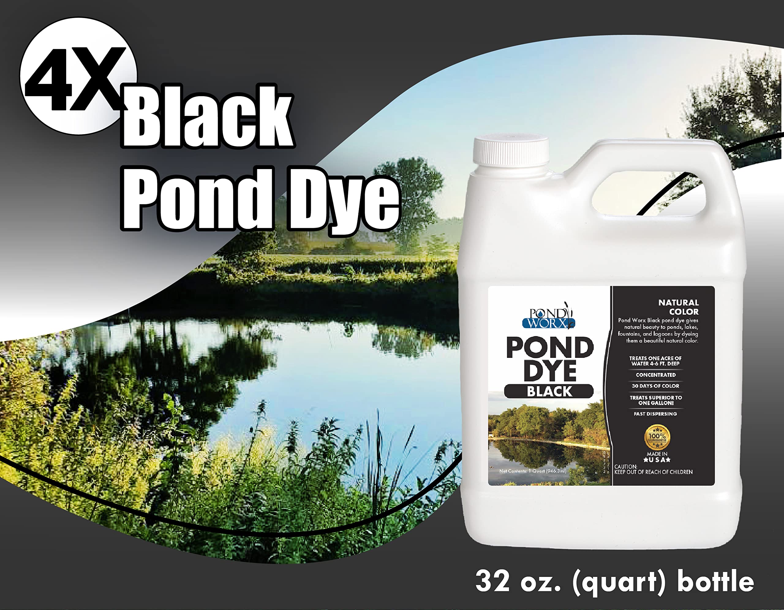 Pond Worx Black Dye before and after application shows shade change.
