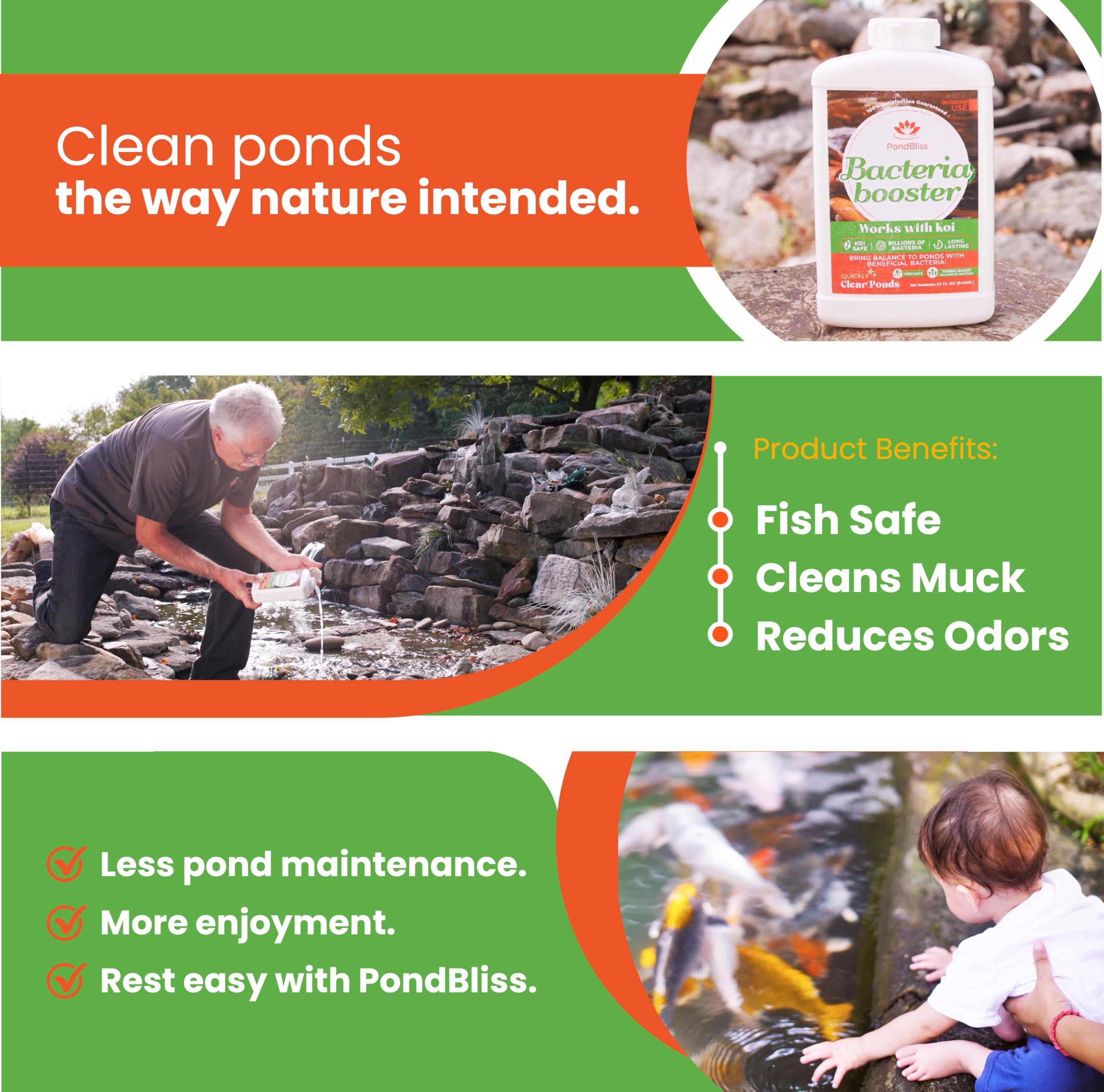 PondBliss Beneficial Booster pond ecology balance implies harmonious water life.