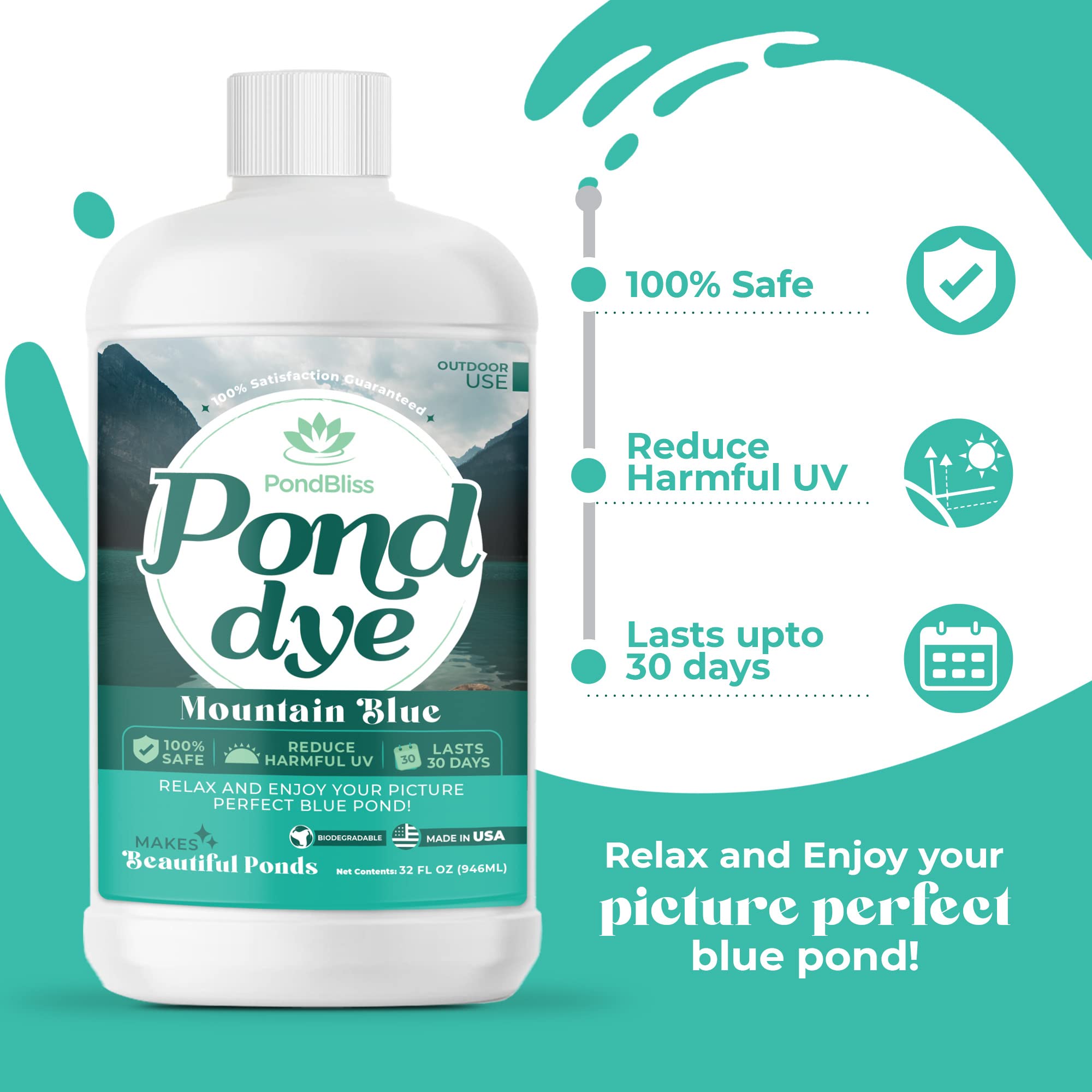 PondBliss Mountain Blue dye closeup texture showing deep royal hue