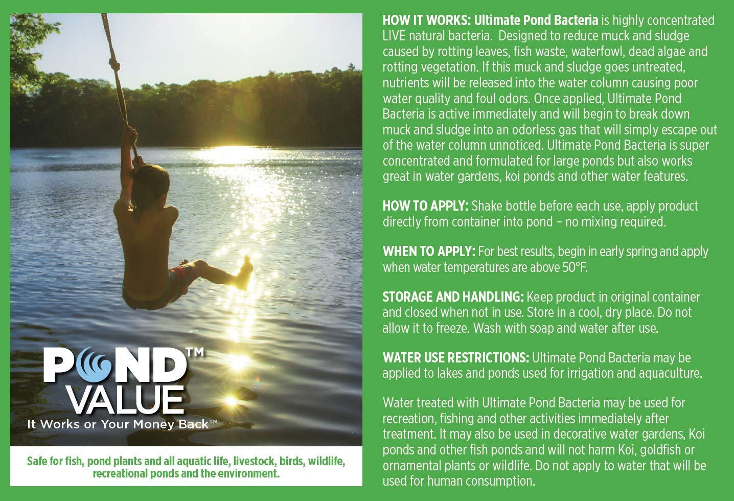 PondValue application applied to lakes, ponds, and water gardens for better clarity.