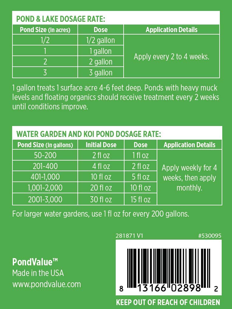 PondValue promotes clearer pond water as muck breaks down.