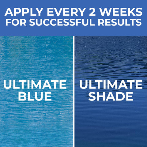 PondValue blue dye in pond water creates a natural blue tint.
