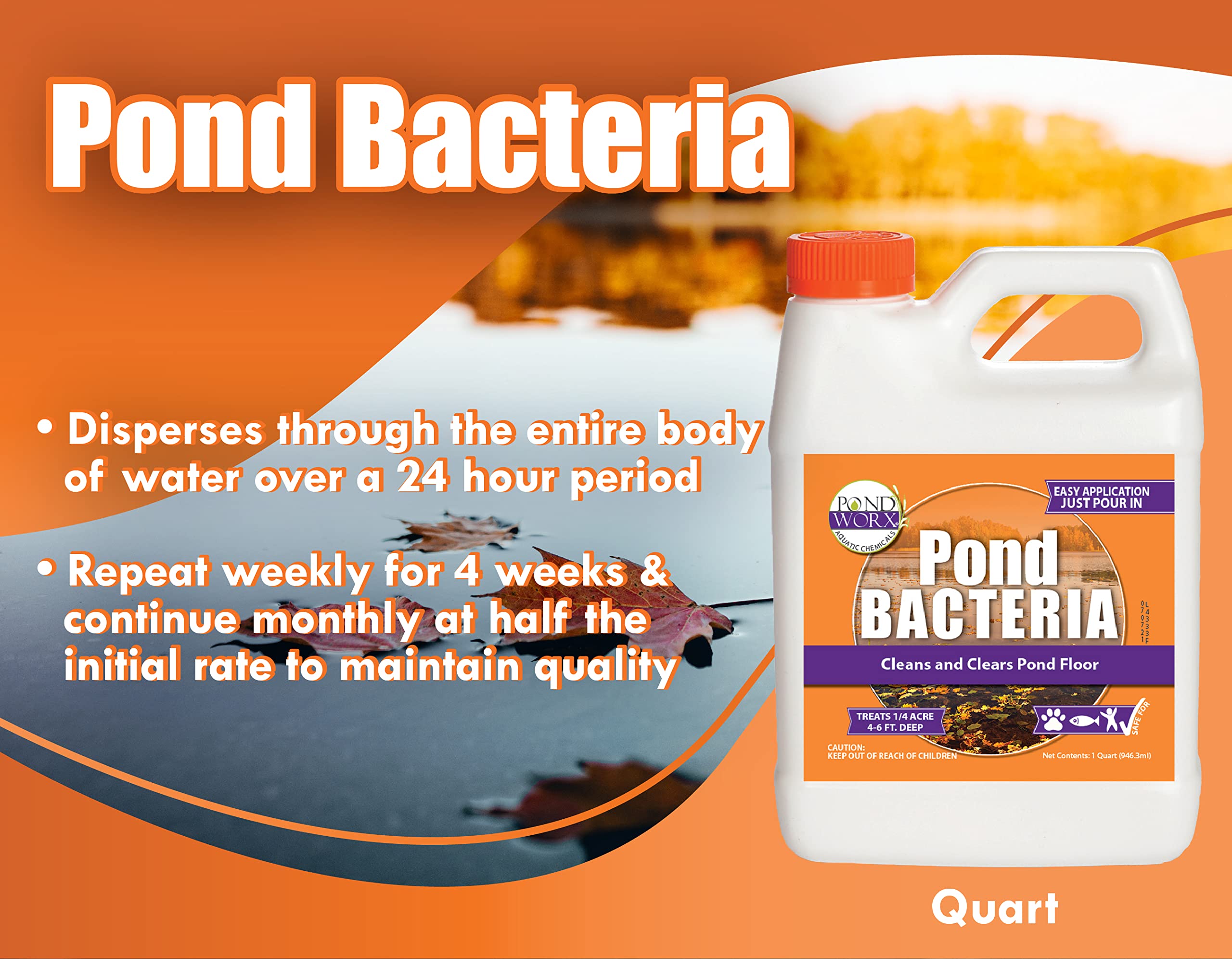 Pond Worx bacteria action on muck and sludge is visible after application.