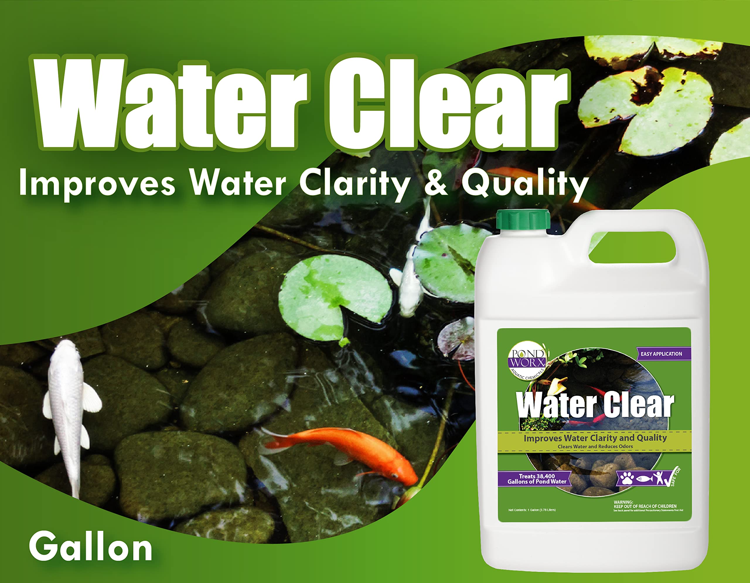 Pond Worx Water Clear demonstrates improved pond clarity in a real-life setting.