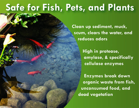 Pond Worx Water Clear reduces unpleasant pond odors for a refreshed water scent.