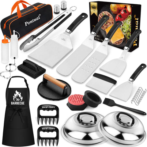 Pontual griddle kit extra-wide burger spatula for precise flipping and browning.