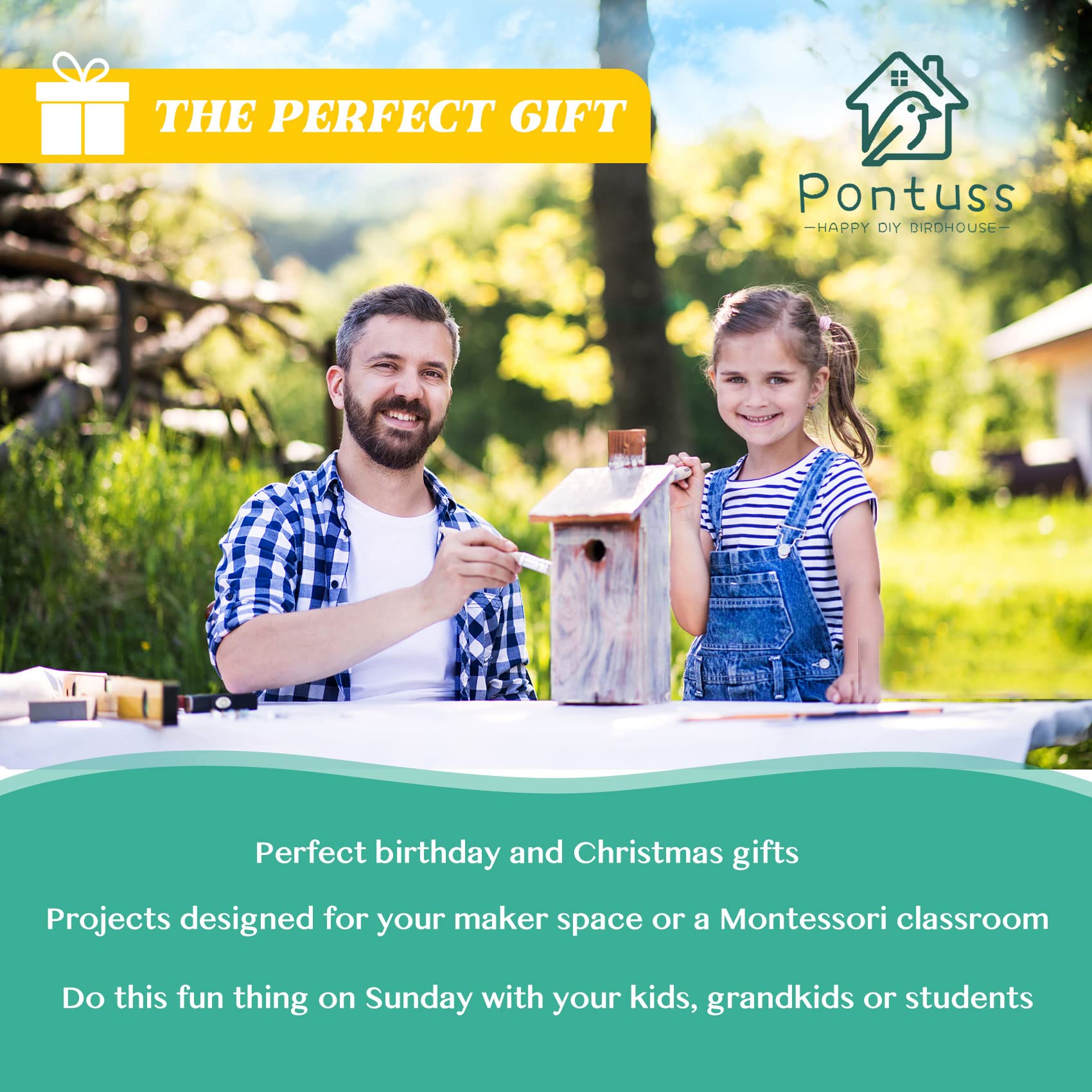 Pontuss DIY birdhouse kit – instruction manual: clear steps for guided learning.
