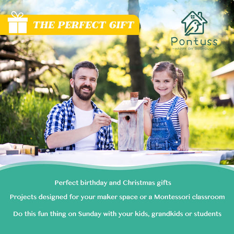 Pontuss DIY birdhouse kit – instruction manual: clear steps for guided learning.