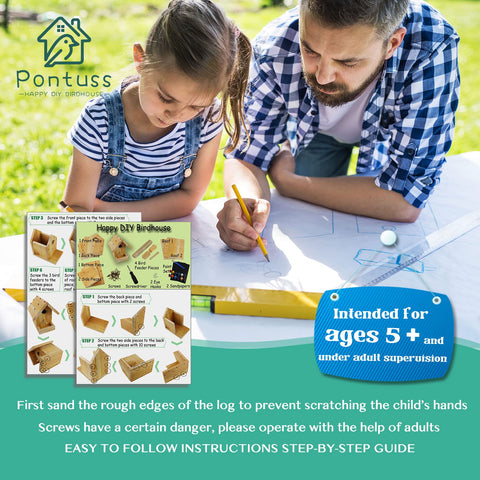 Pontuss DIY birdhouse kit – sandpaper: smooth surfaces before painting for better finish.