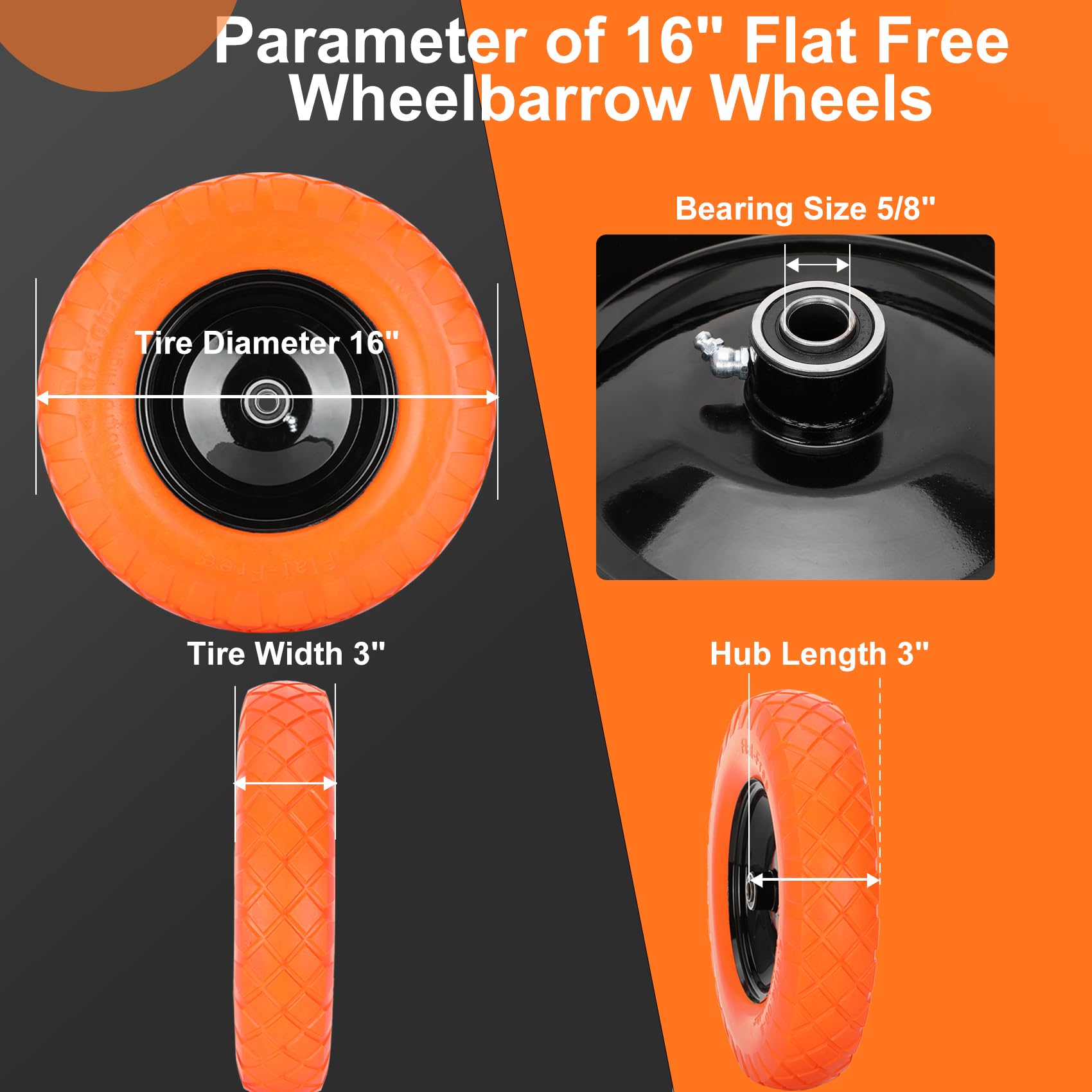 Pontuss solid polyurethane tire with steel rim for durable, stable performance.