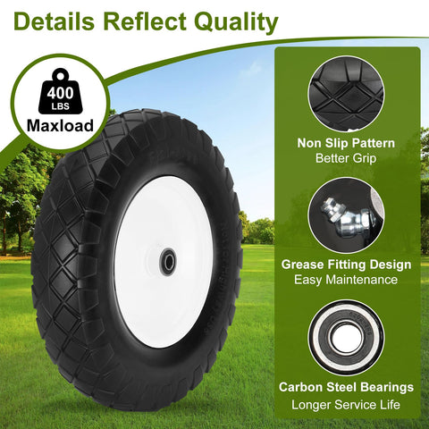 Pontuss universal-fit wheel is compatible with most wheelbarrows.