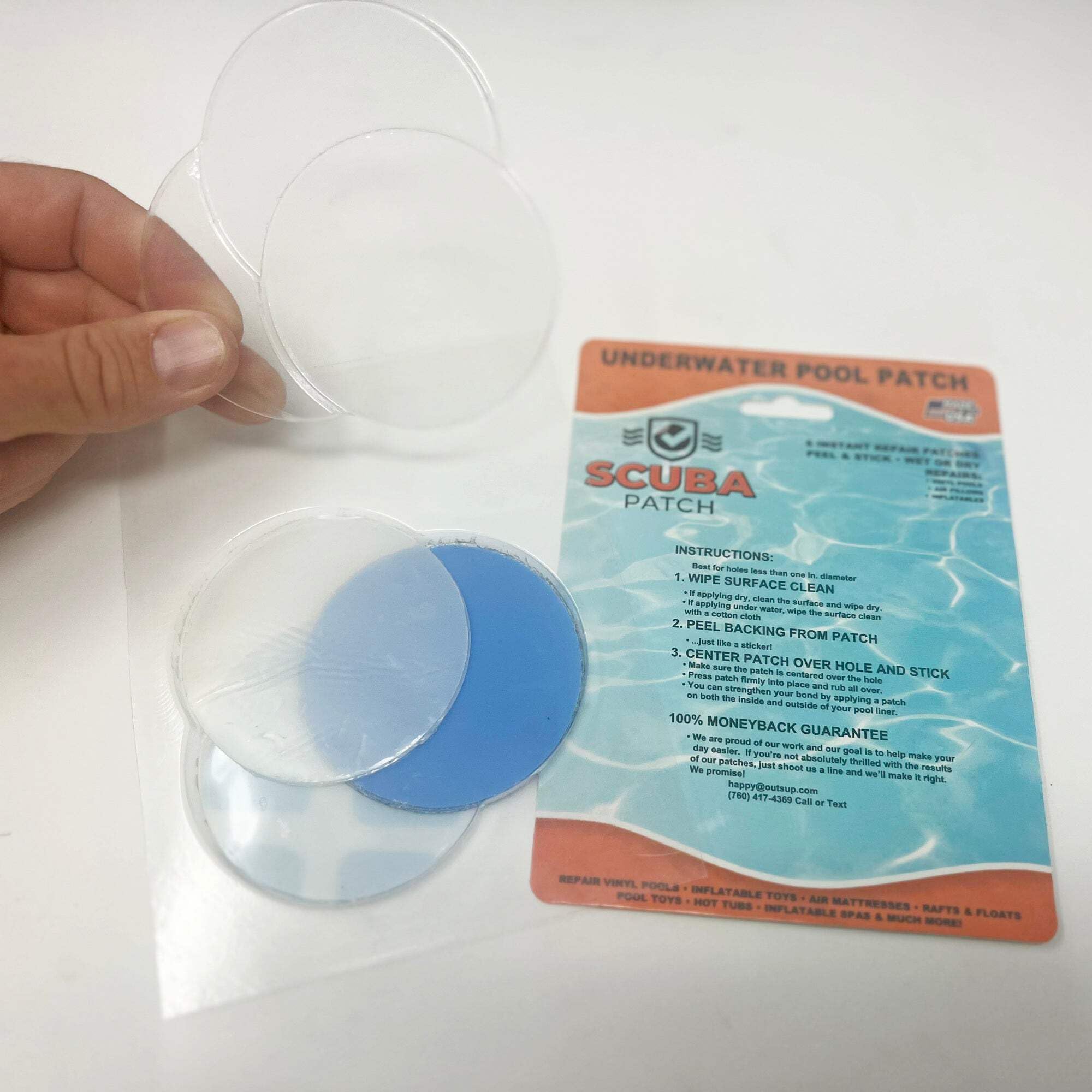 Pool Above tear repair on Easy Set liner shows compatibility.
