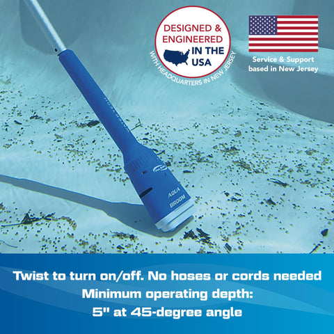 Pole adapter attaches Aqua Broom to standard telescopic poles