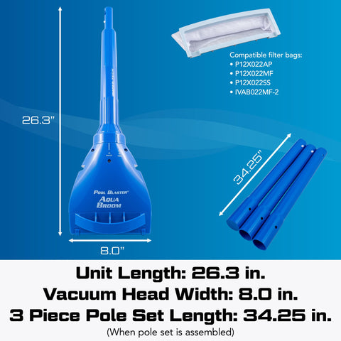 Pool Blaster Aqua Broom XL Ultra filter bags trap dirt efficiently during cleaning