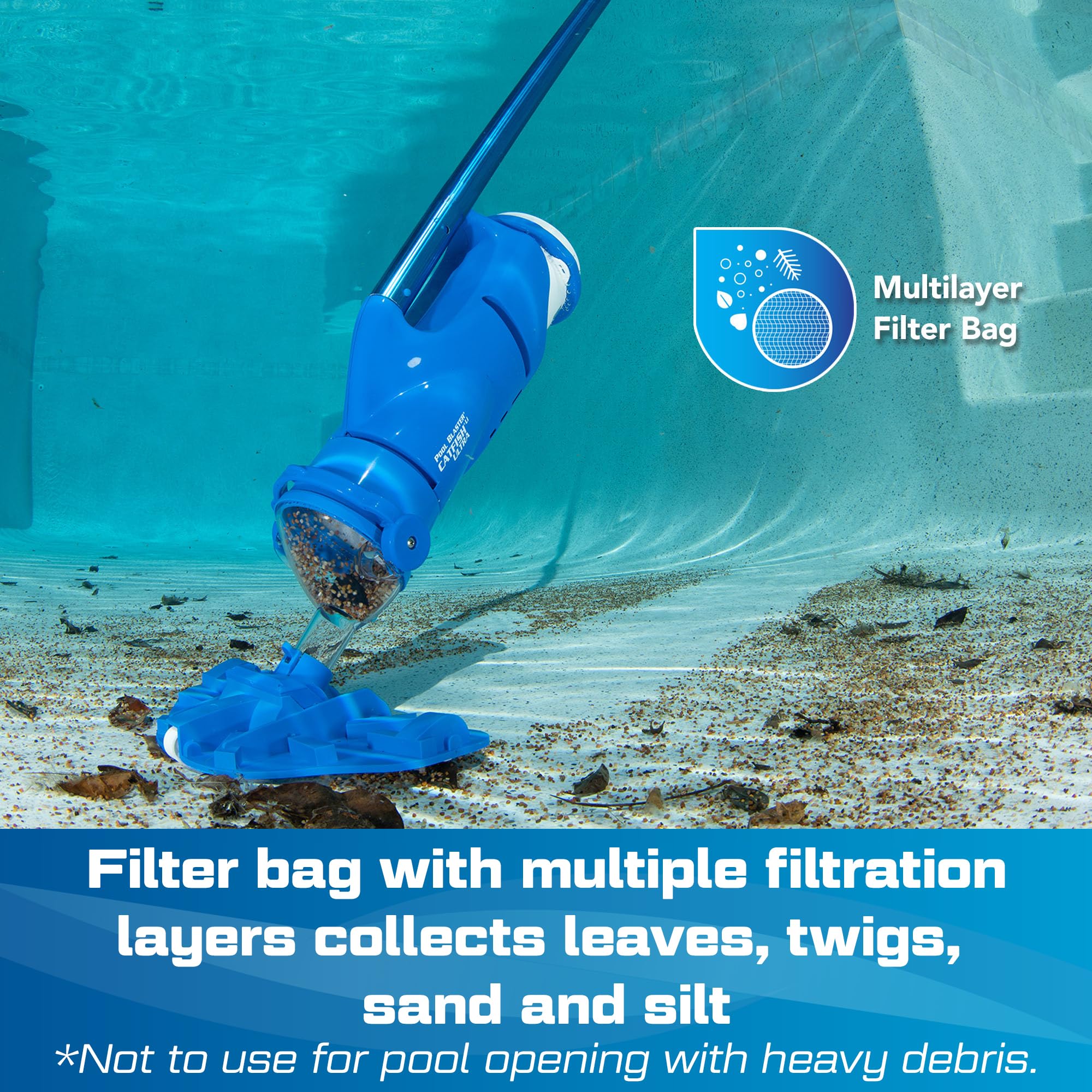 POOL BLASTER Catfish Ultra Gen 2 lightweight design for easy manual use