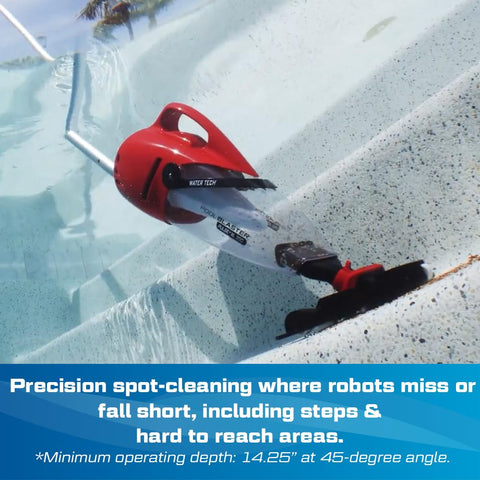 POOL BLASTER Pulse XL 350 easy debris release speeds emptying process.