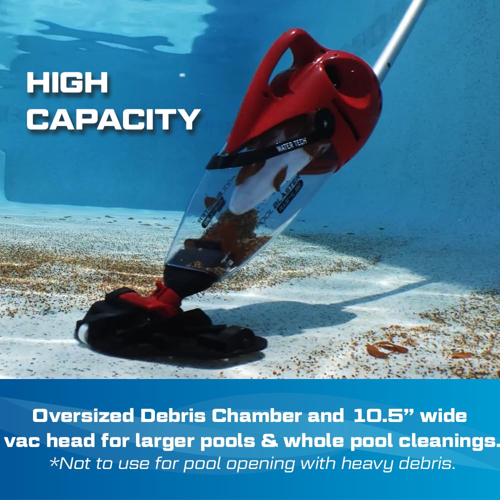 POOL BLASTER Pulse XL 350 XL debris chamber for heavy-duty pickup.