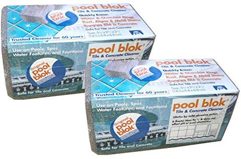 Pool Blok PB-12 two-pack pumice pool stone for tile cleaning and mineral buildup