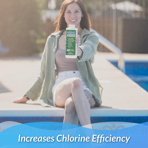POOL ELEVATE phosphate remover pour action enables quick treatment and easier maintenance.