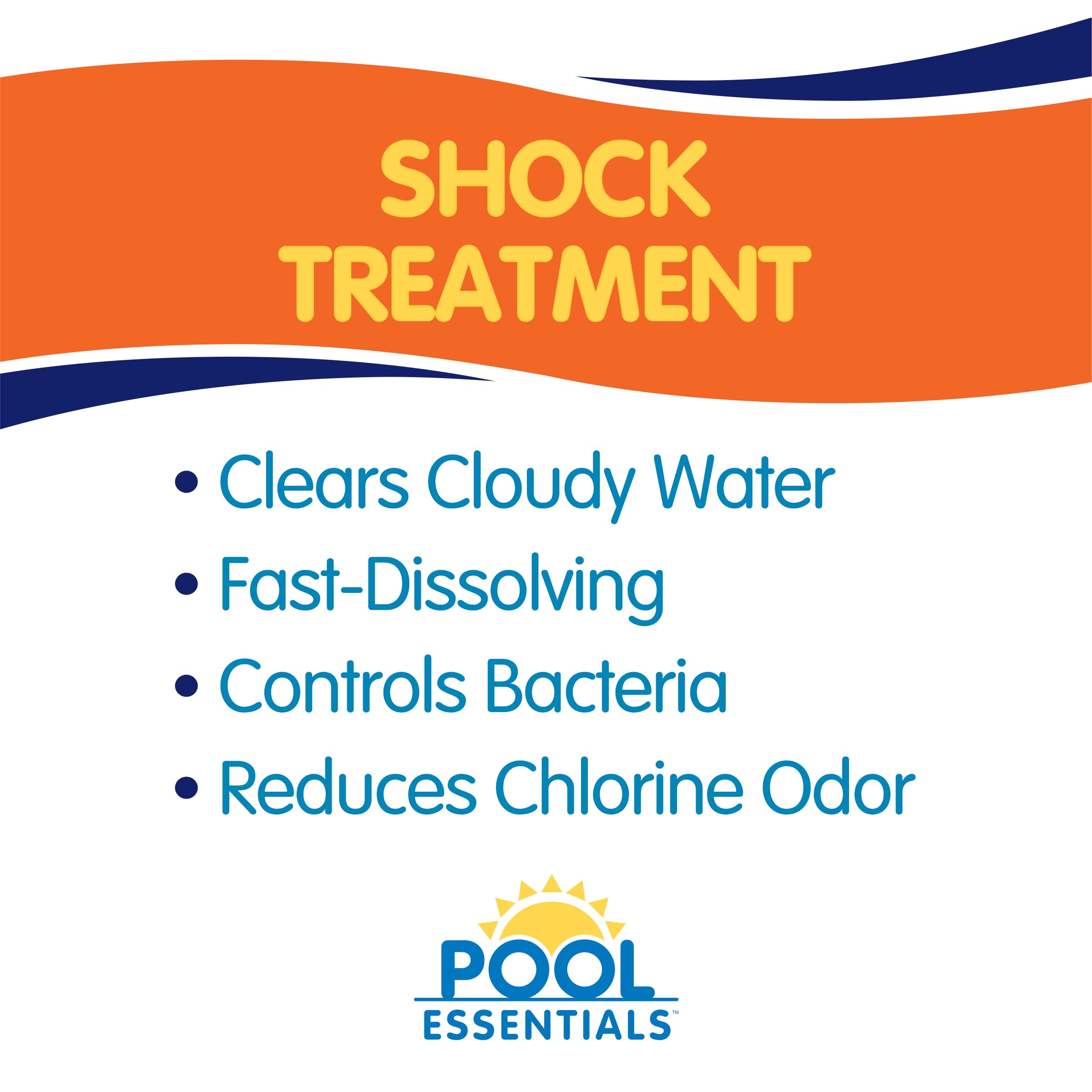 Pool Essentials Shock Treatment label detail highlights contents and model number
