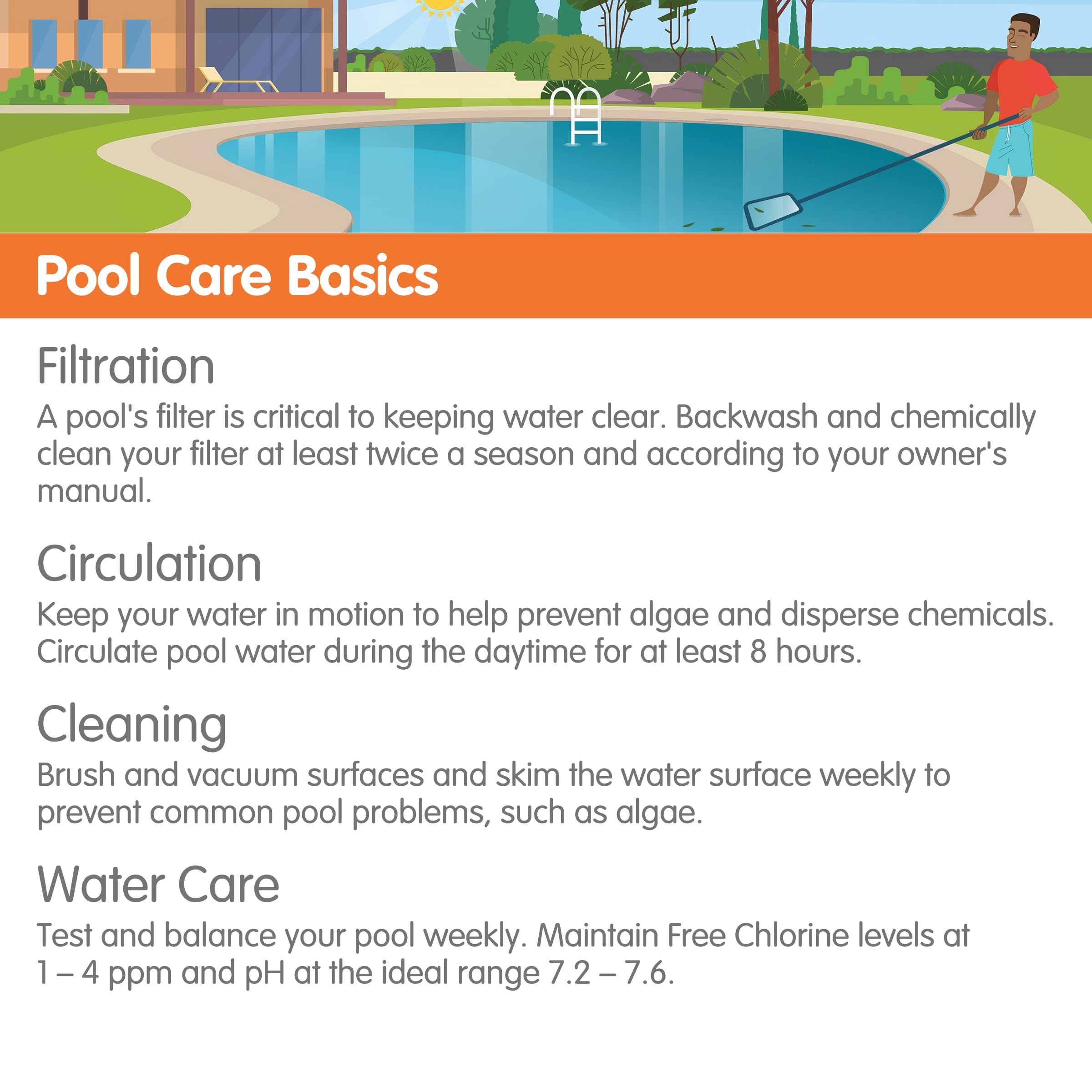 Pool Essentials Shock Treatment user enjoying clear water after treatment