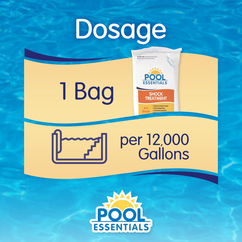 Pool Essentials Shock Treatment usage scene demonstrates weekly shock routine