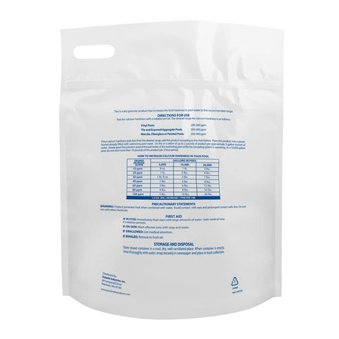 Pool Mate dissolving granules in bucket to raise calcium hardness safely.
