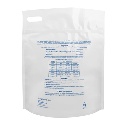 Pool Mate alkalinity increaser dissolving powder quickly blends for steady pool alkalinity