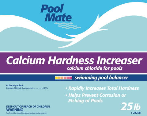 Pool Mate calcium hardness increaser improves water balance and protects pool surfaces.