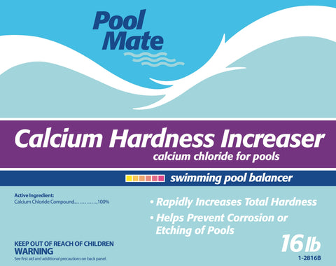 Pool Mate calcium hardness increaser dissolving in bucket enables controlled dispersion
