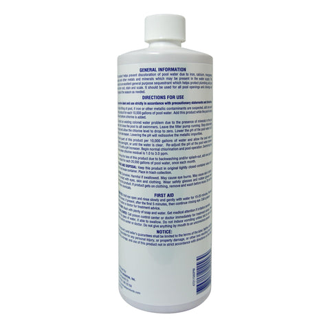 Pool Mate Metal Out action in pool water, reducing mineral challenges during fill.