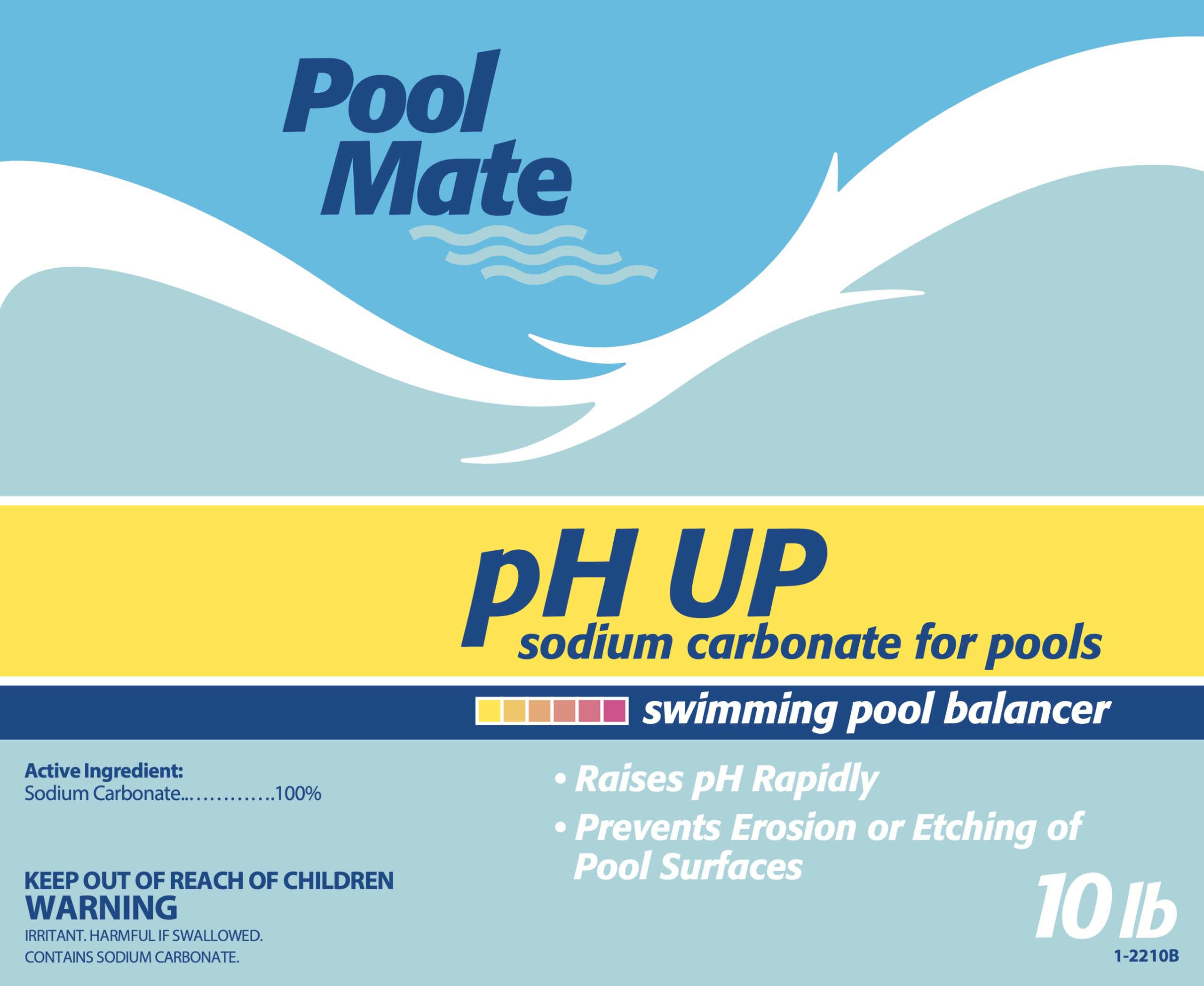 Pool Mate pH Up powder dissolving in water prior to circulation.