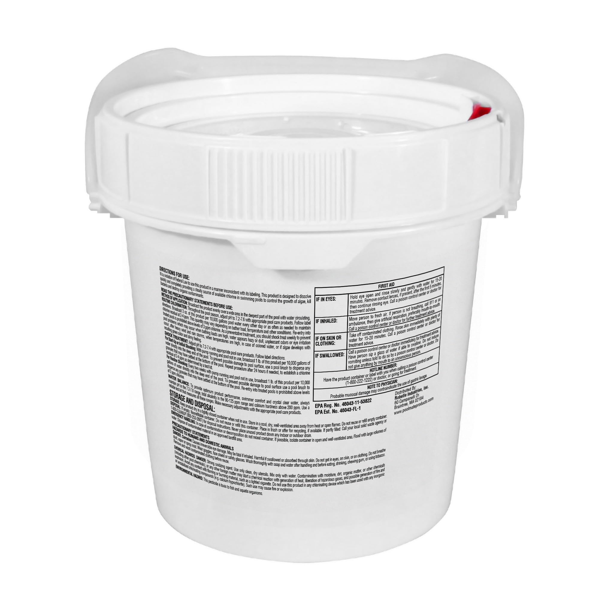 Pool Mate stabilized chlorinating granules for steady pool sanitation.