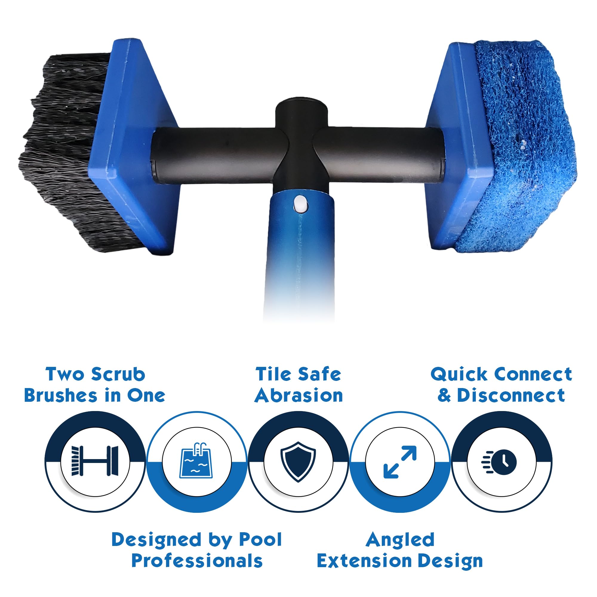 Pool Patch acid-safe bristles and scour pad for safe chemical tile cleaning