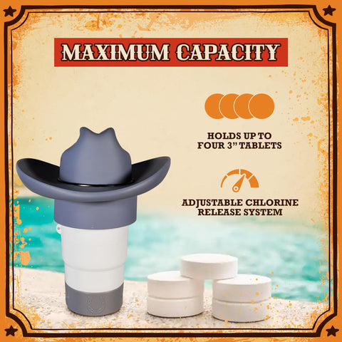 Pool Patch large-capacity chlorine dispenser holds 3-inch tabs