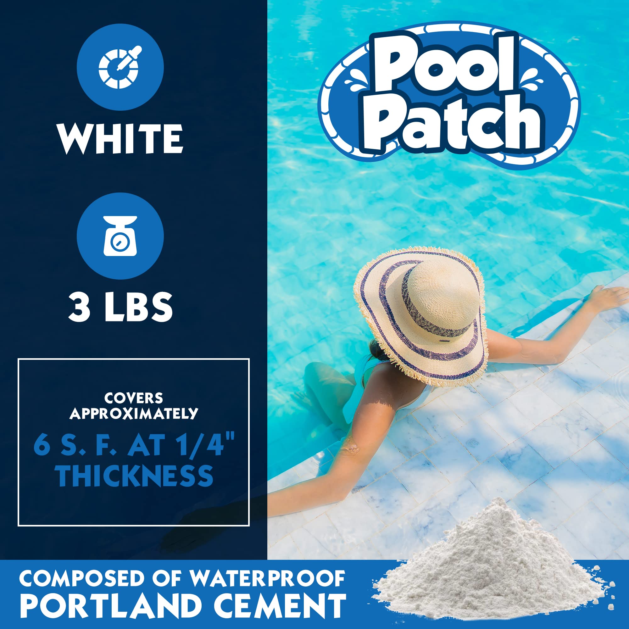 Pool Patch quick-drying tile repair for minimal downtime and faster use.