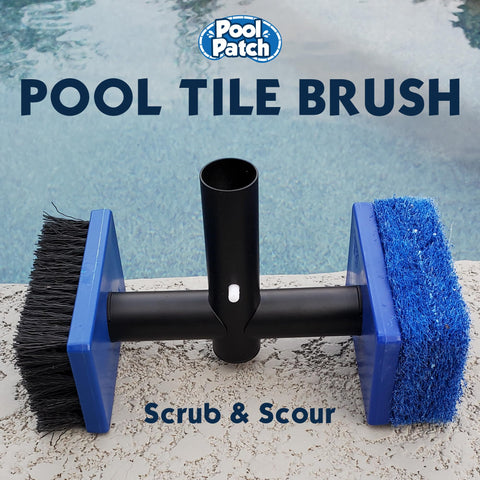 Pool Patch 2-in-1 brush front view showing dual cleaning and scrubbing function