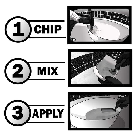 Pool Patch White application on a dry surface enables quick, clean patching.