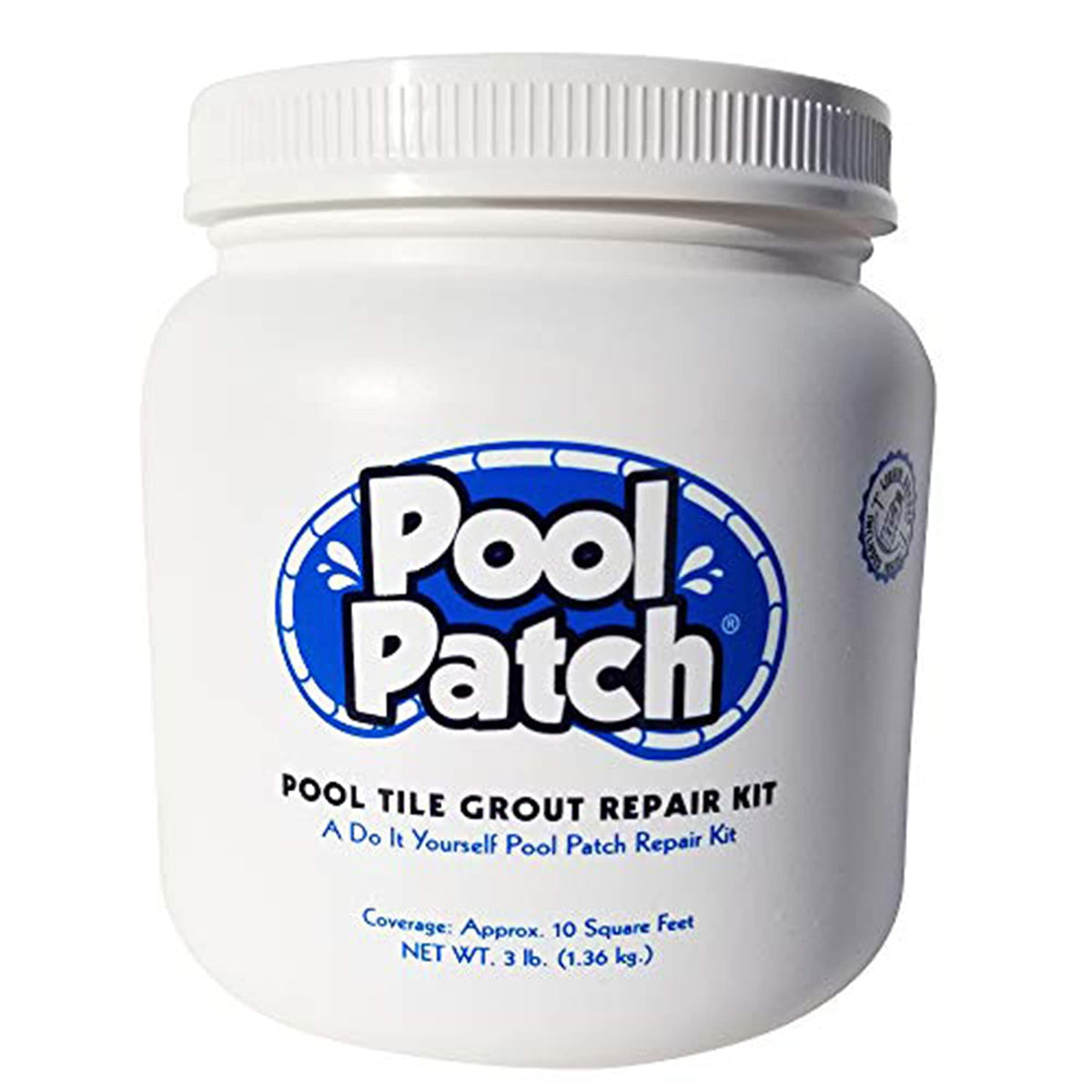 Pool Patch White grout repair kit tub for quick, durable pool tile fixes.