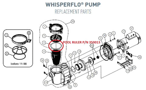 Pool Ruler IntelliPro VS+SVRS O-Ring fit supports steady filtration.