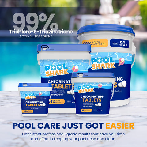 Pool Shark pool-maintenance-kit-chlorine-tablet supports versatile care for many pool types.