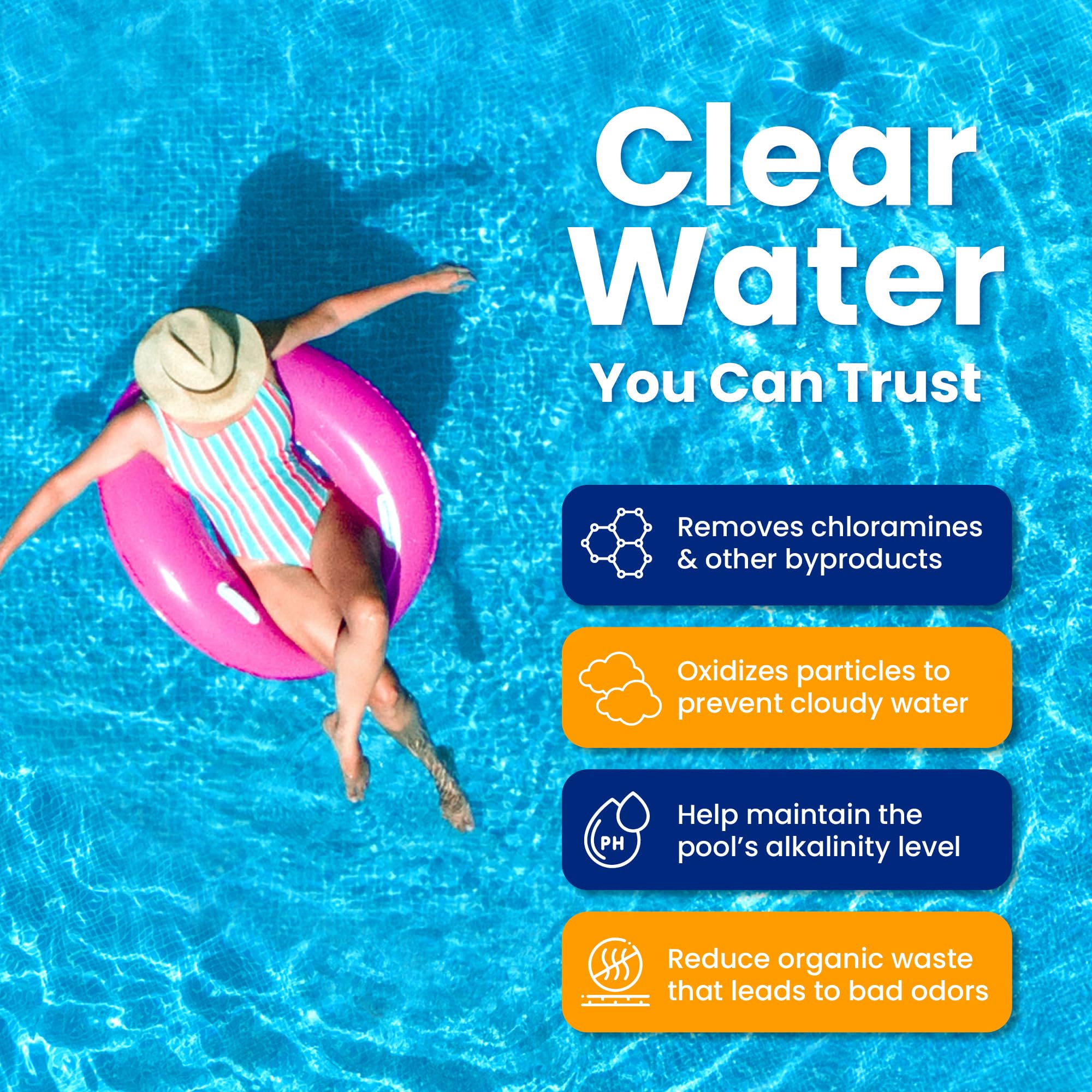 Pool Shark shock formula suitable for inground and above-ground pools.